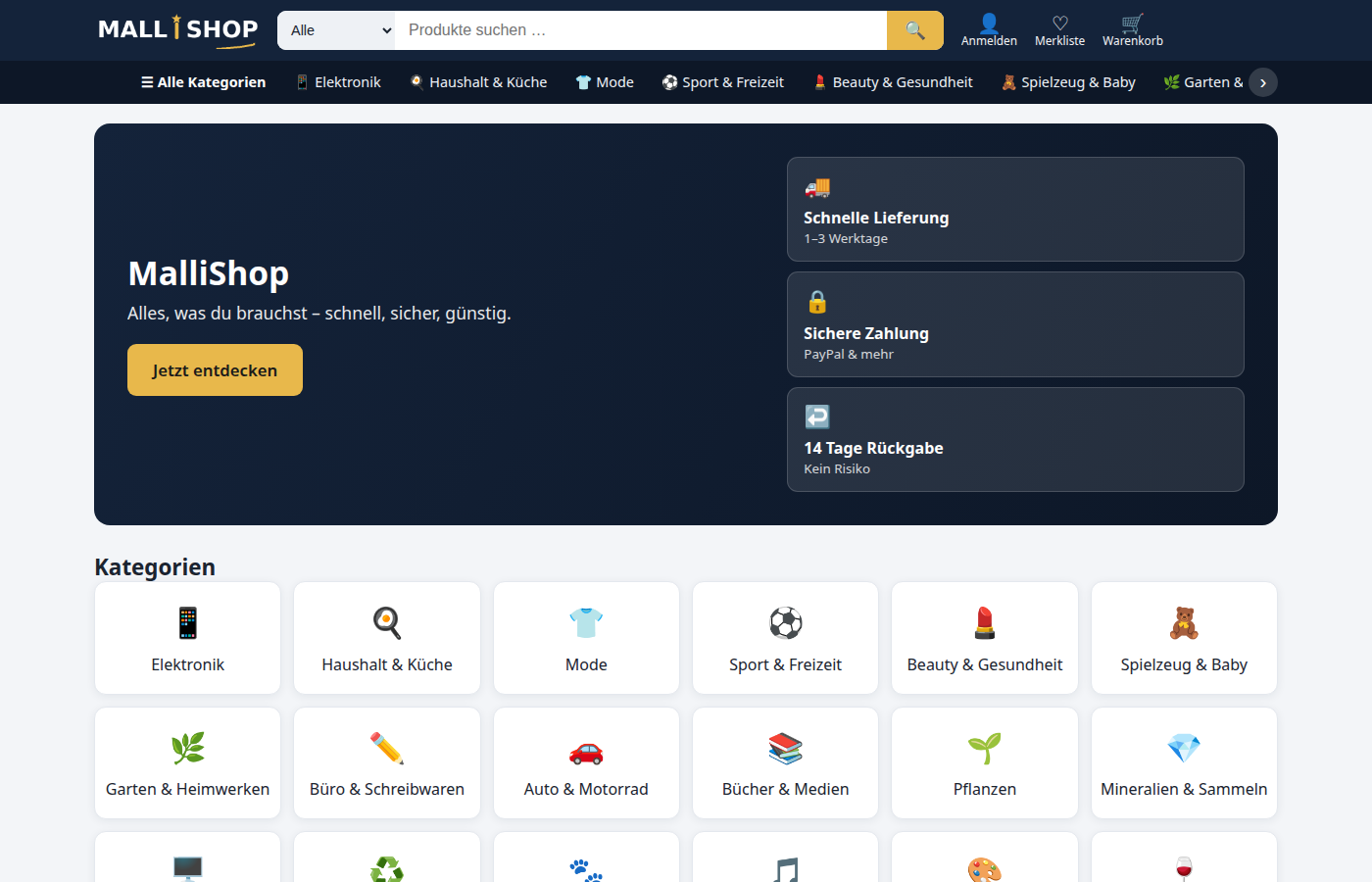 Screenshot mallishop.com